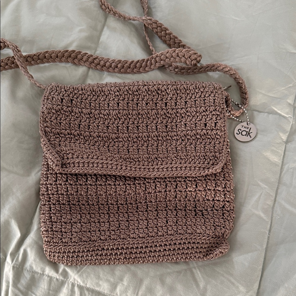 The Sak Tan Crochet Crossbody Bag